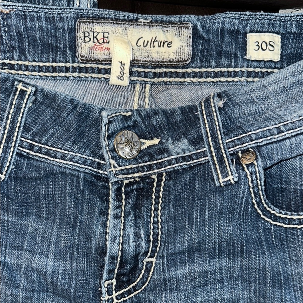 BKE Blue Boot Cut Jeans with Classic Medium Wash